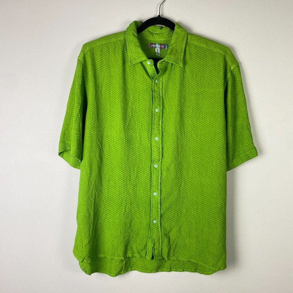 Urban Outfitters Oversized Button Up Shirt Mens Medium Green Short Sleeve
